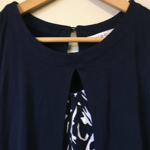 Cleo Open Cardigan Vest Abstract Tank Top Combo Keyhole Window Top - Picture 3 of 15